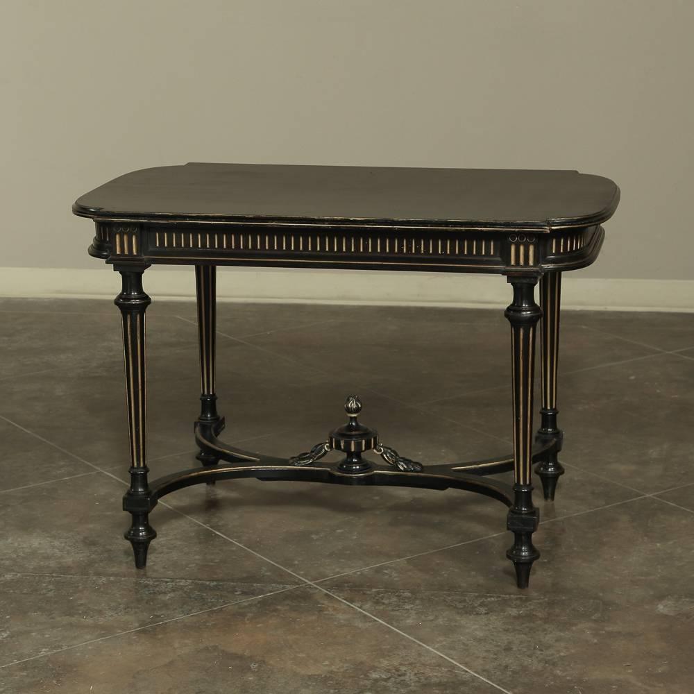 19th Century Neoclassical Ebonized End Table 3