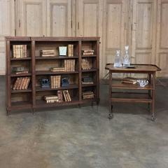 19th Century Louis XVI French Marquetry Mahogany Shallow Bookcase