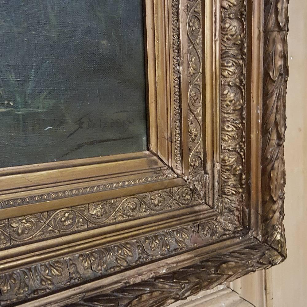 Belgian 19th Century Framed Oil Painting on Canvas