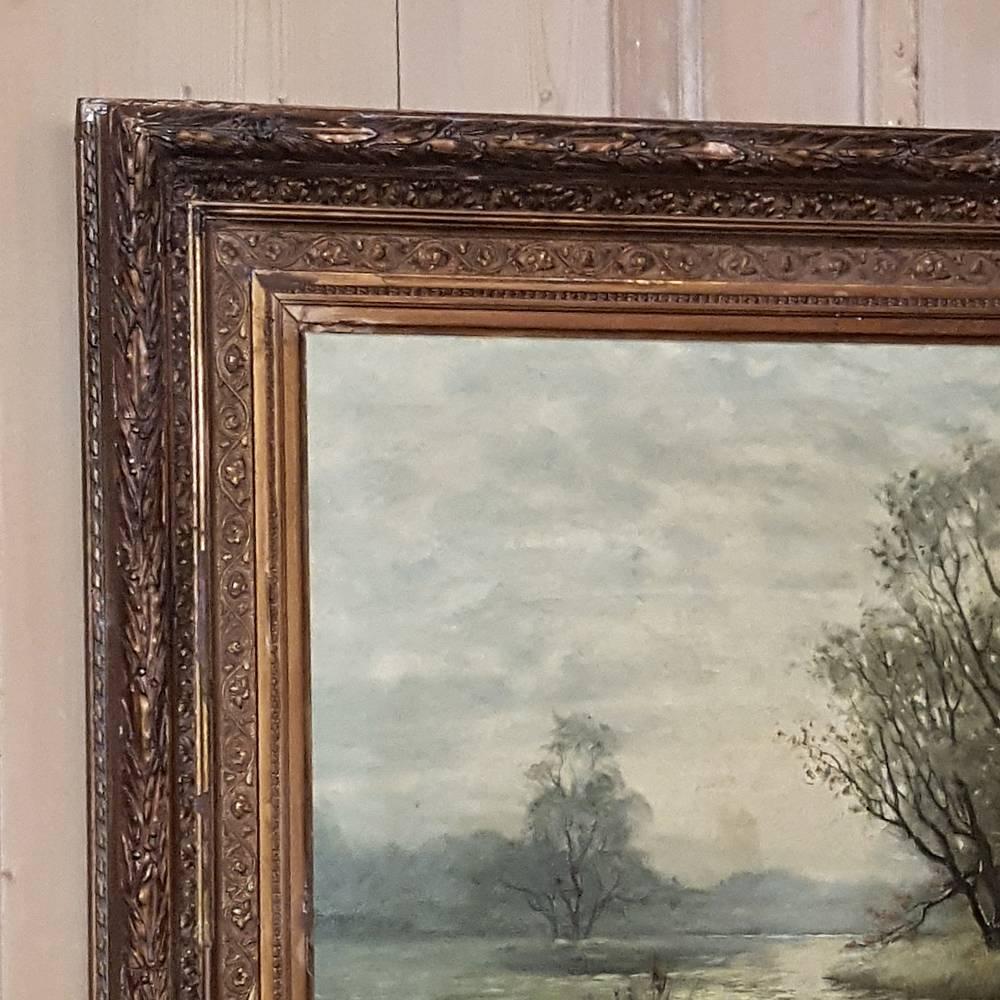 Late 19th Century 19th Century Framed Oil Painting on Canvas