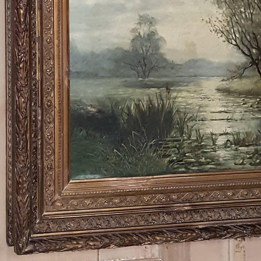 19th Century Framed Oil Painting on Canvas 1