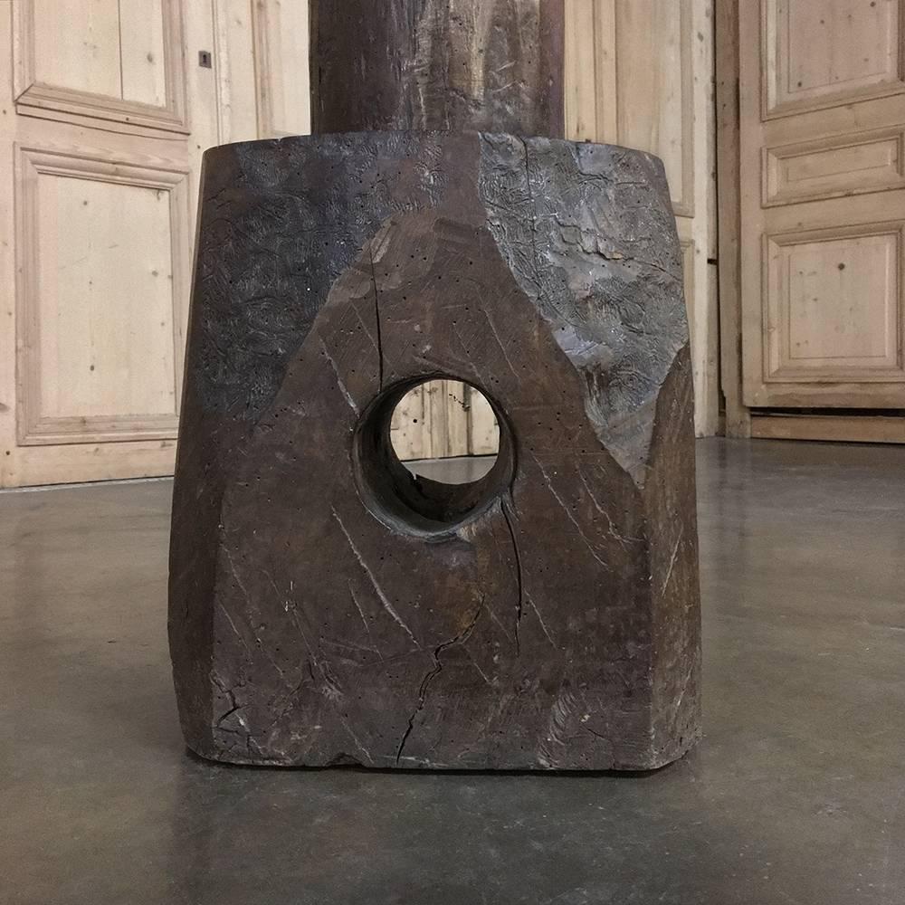 Hand-Crafted 18th Century Rustic Wine Press Pedestal