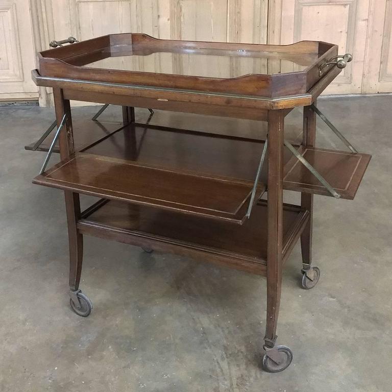 Antique Bar Cart Or Tea Serving With Tray At 1stdibs Antique Tea Serving Or Bar Cart With Removable Gl Tray Was Handcrafted From Fine Imported Mahogany