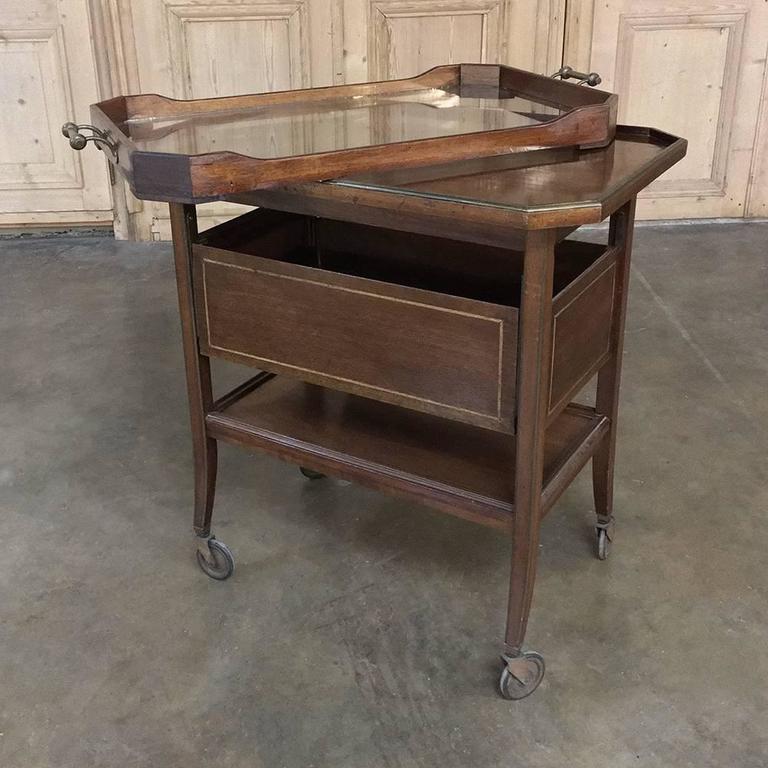 Antique Bar Cart or Tea Serving Cart with Tray at 1stDibs antique serving cart, antique tea