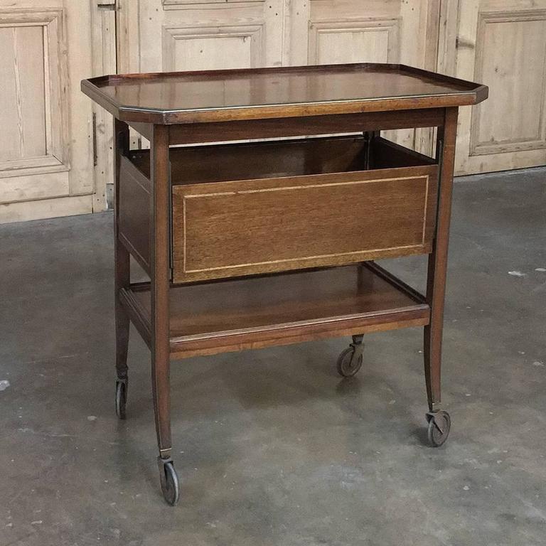 Antique Bar Cart or Tea Serving Cart with Tray at 1stDibs antique