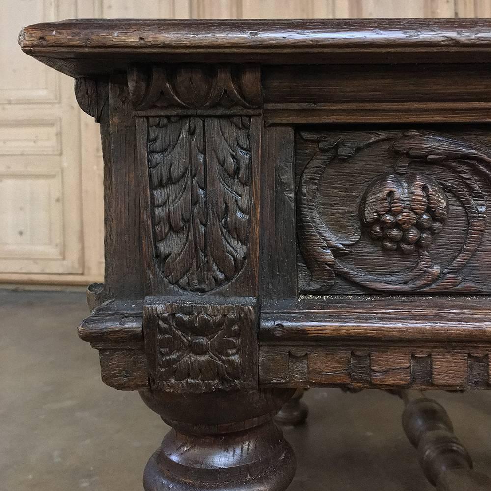 Oak 19th Century Renaissance Revival Desk