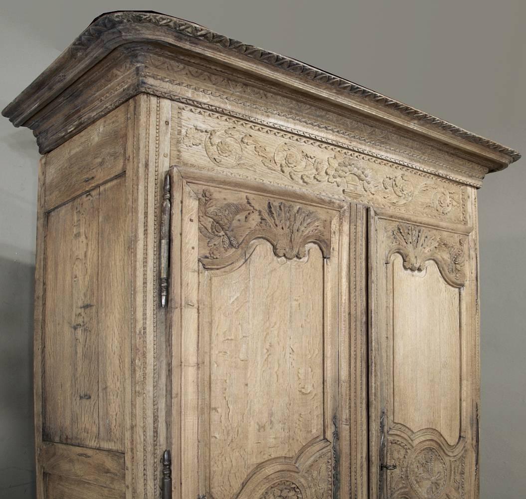 French 18th Century Stripped Oak Normandie Armoire
