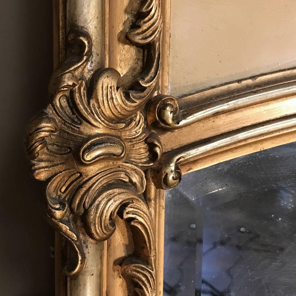 Late 19th Century 19th Century French Louis XV Style Giltwood Hand-Painted Trumeau