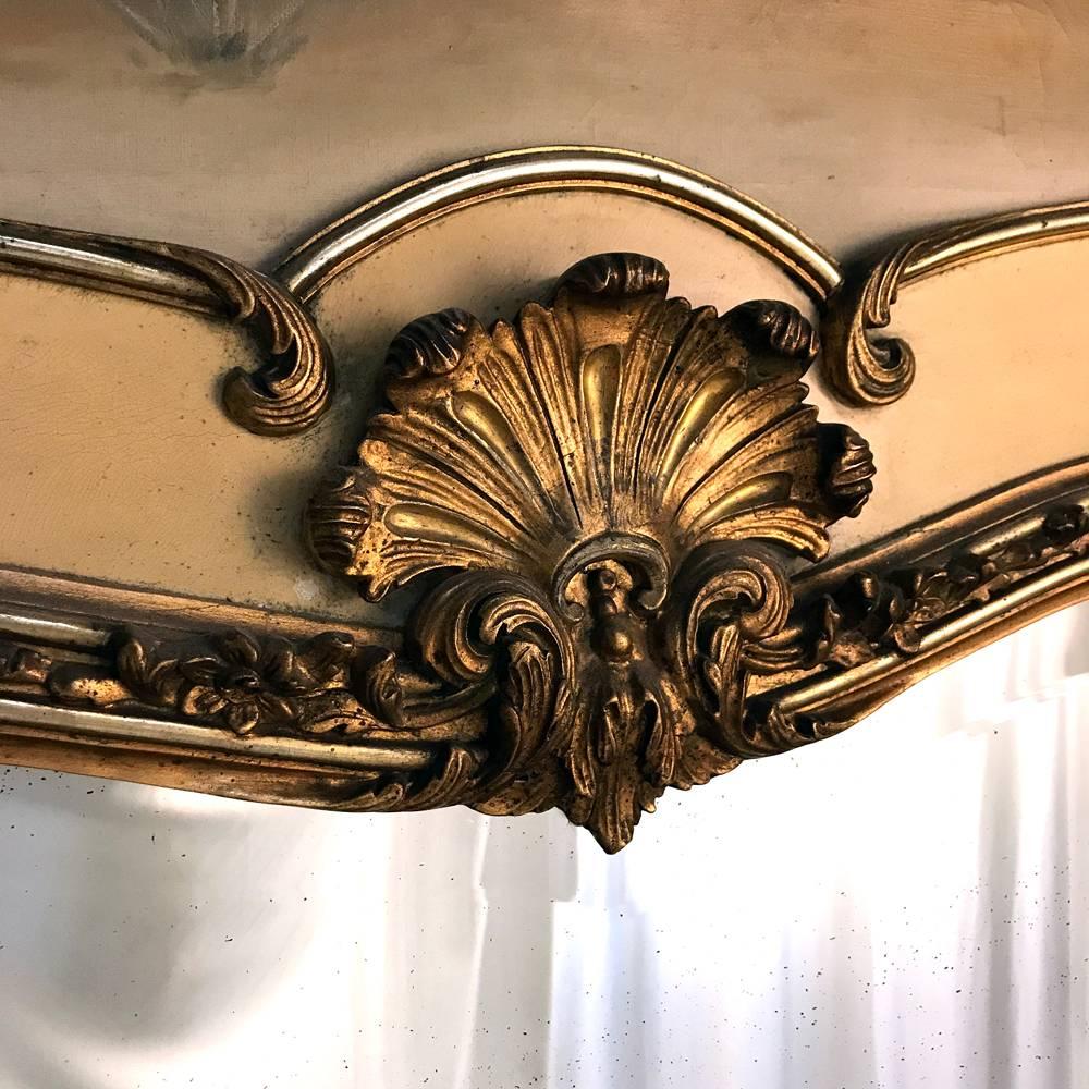 19th Century French Louis XV Style Giltwood Hand-Painted Trumeau 1