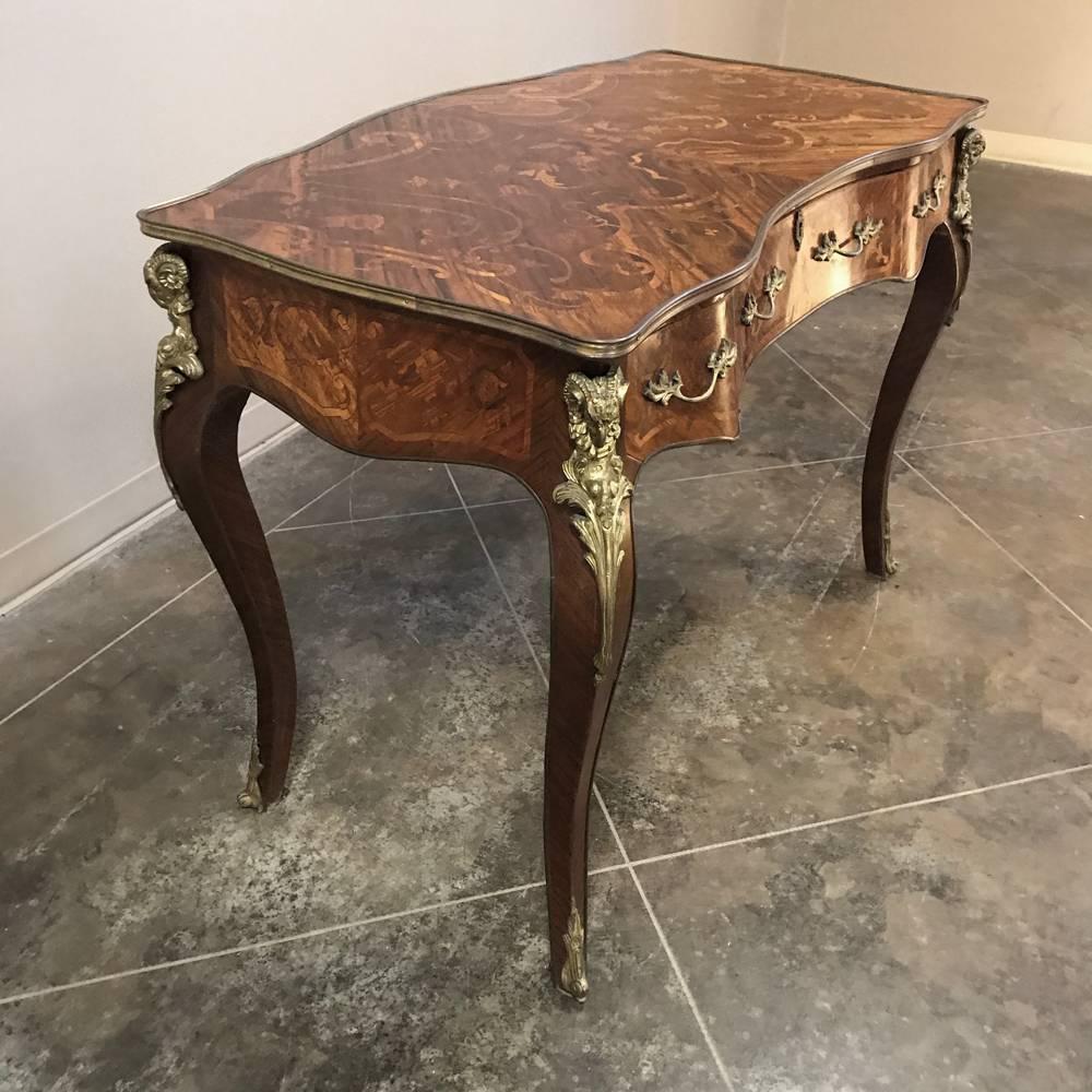 19th Century French Louis XIV Marquetry Desk 1