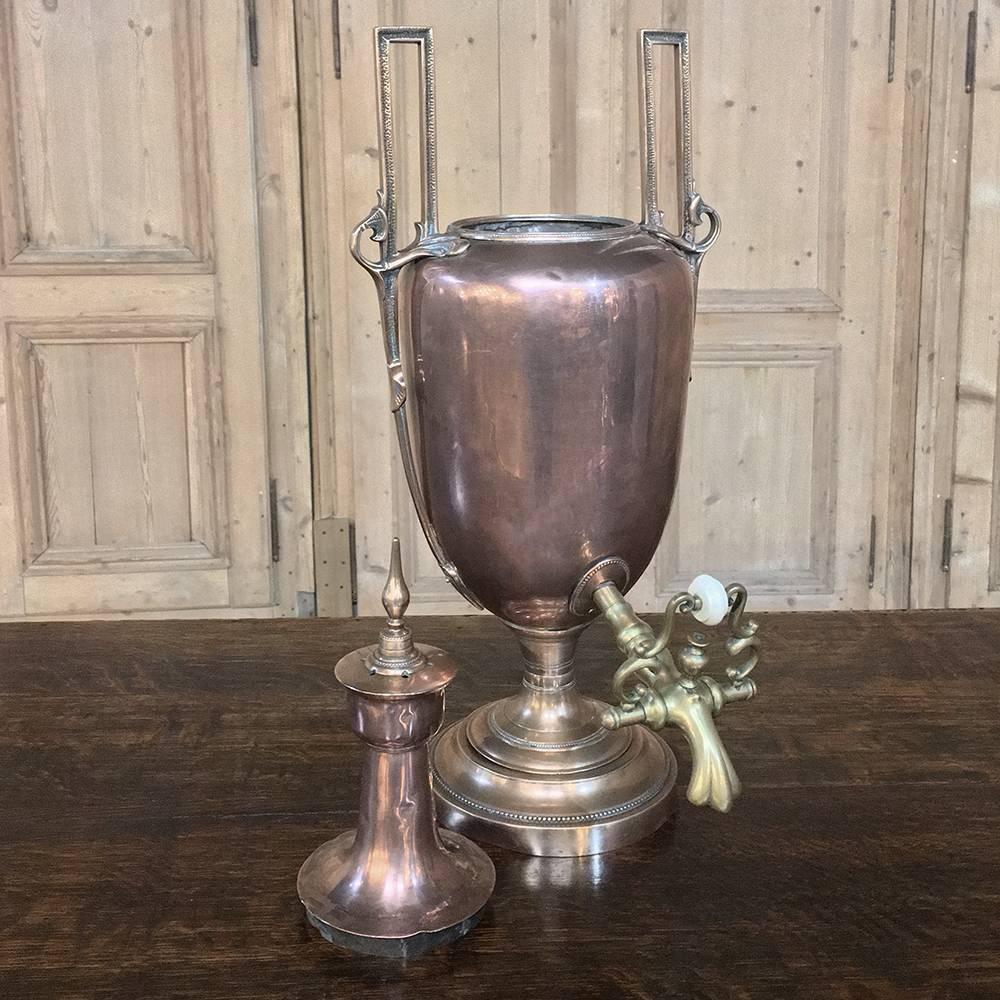 19th Century Copper and Brass Samovar, Tea Server 2