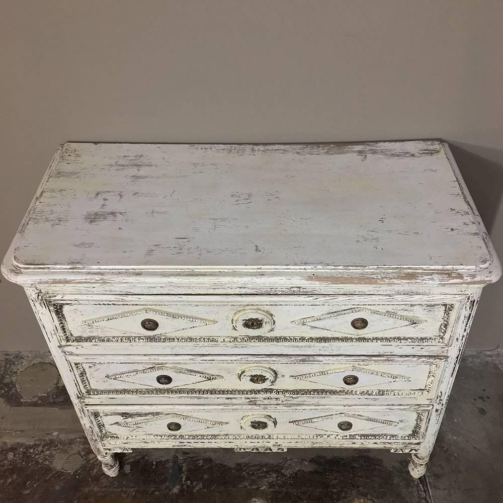 Oak Early 19th Century Country French Directoire Painted Neoclassical Commode