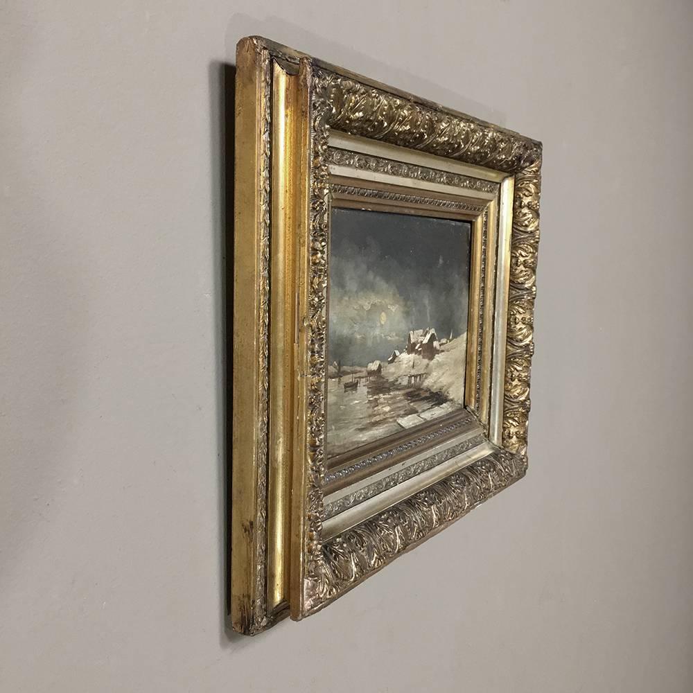 Aesthetic Movement 19th Century Framed Oil Painting on Canvas by H. Smith