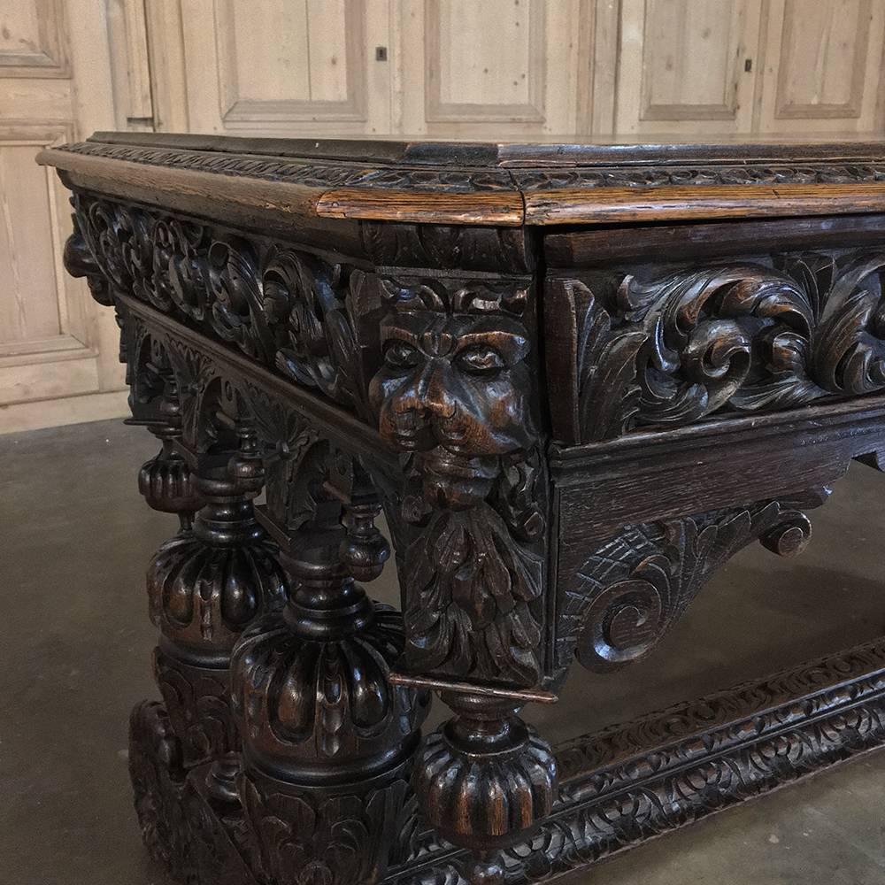Mid-19th Century 19th Century French Renaissance Desk with Dolphins