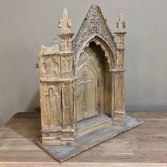 18th Century Carved Oak Gothic Shrine, Tabernacle