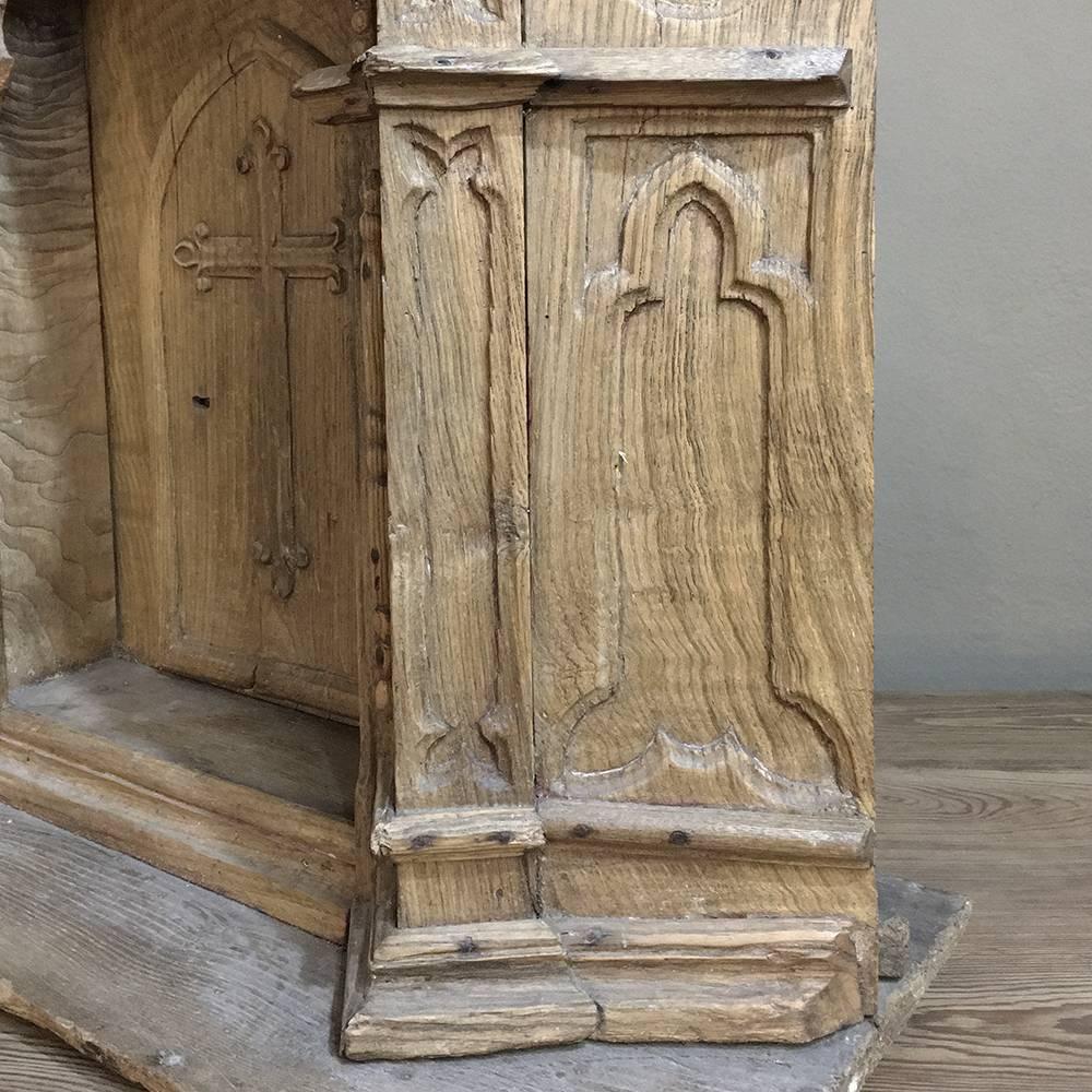 Mid-18th Century 18th Century Carved Oak Gothic Shrine, Tabernacle