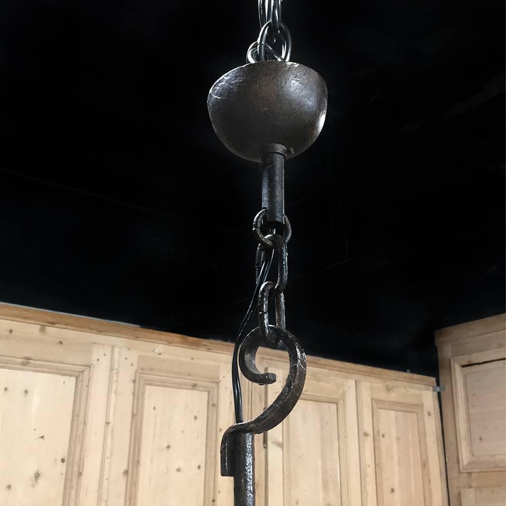 Antique Country French Wrought Iron Chandelier 4
