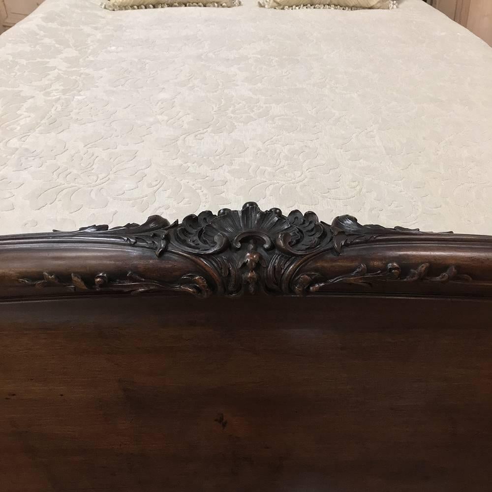 Hand-Carved 19th Century French Louis XV Walnut Five-Piece Bedroom Suite