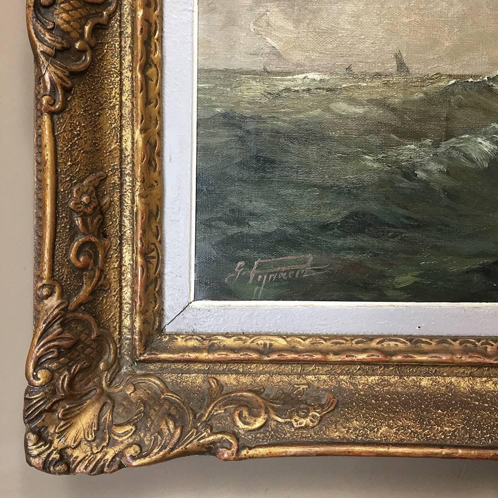 Early 20th Century Antique Framed Oil Painting on Canvas