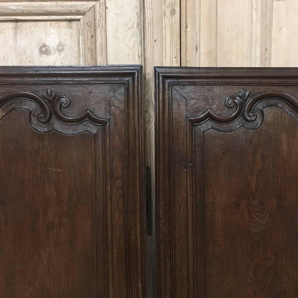 Pair of 18th Century Country French Oak Armoire Doors, Plaquards In Good Condition In Dallas, TX