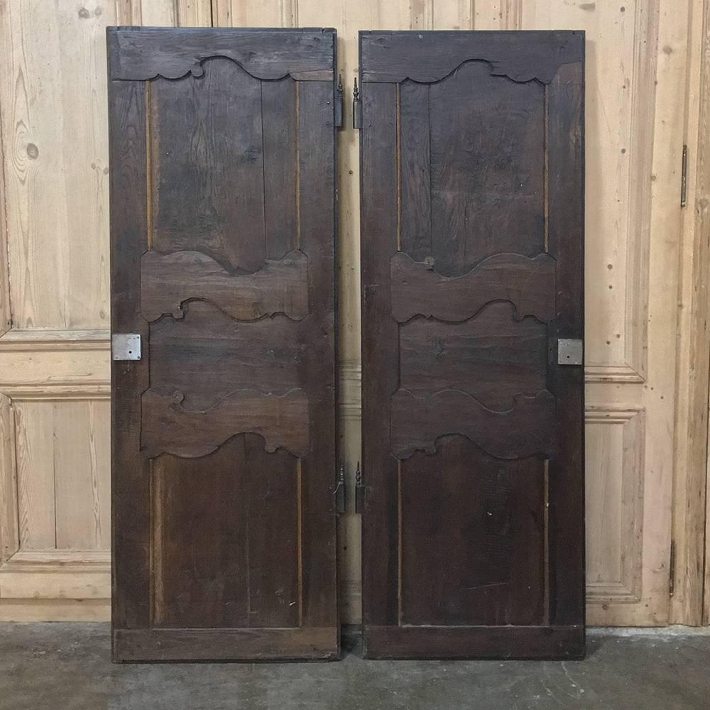 Pair of 18th Century Country French Oak Armoire Doors, Plaquards 5