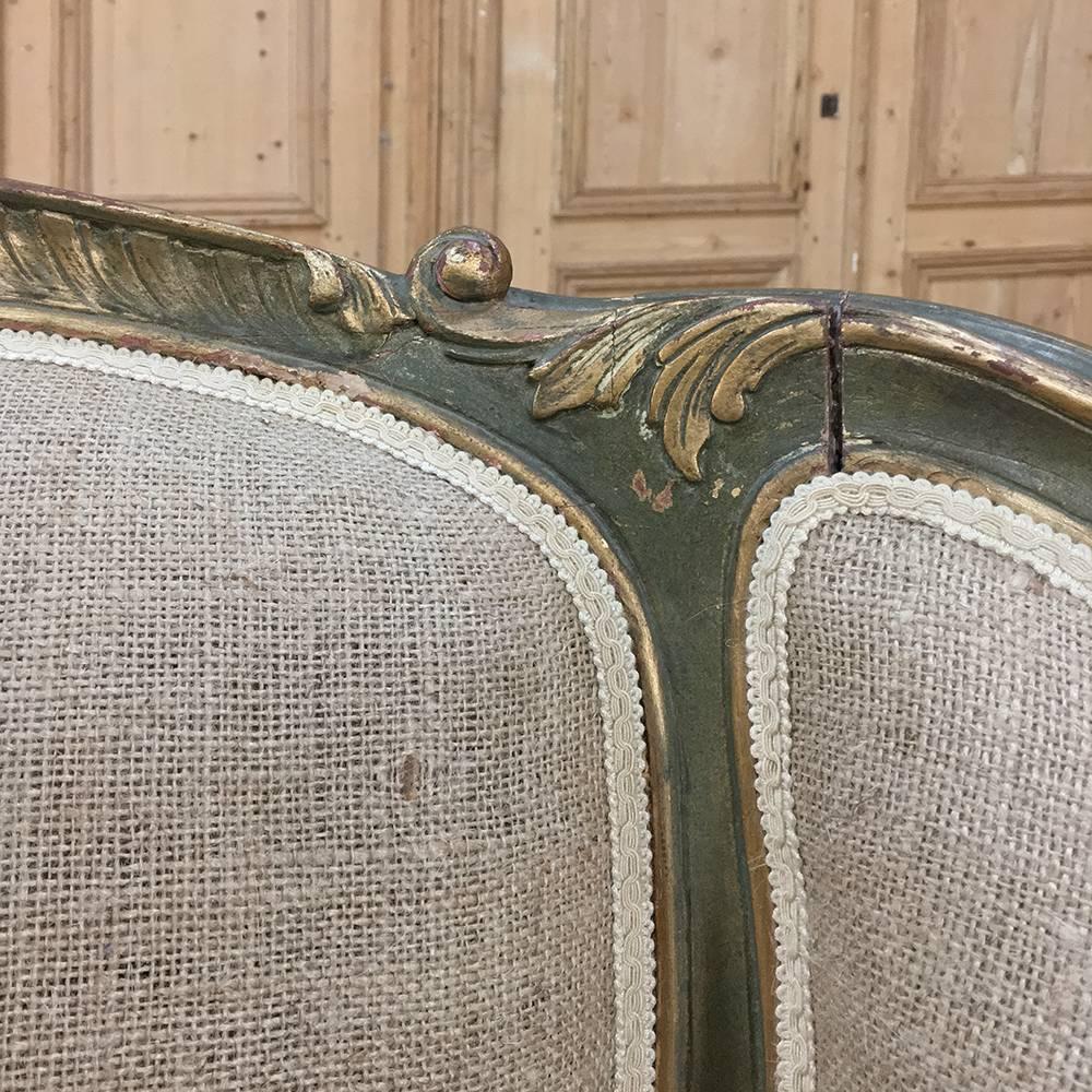 19th Century Italian Rococo Painted Sofa with New Upholstery 2
