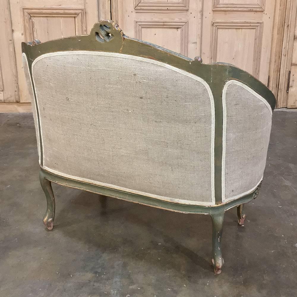  19th Century Italian Rococo Painted Sofa with New Upholstery 5