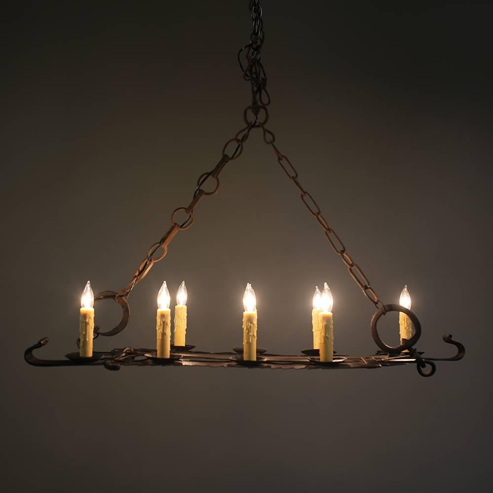 18th century wrought iron cremaillere chandelier was cleverly 