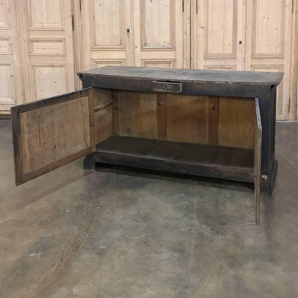 Belgian 19th Century Rustic Painted Store Solid Pine Counter