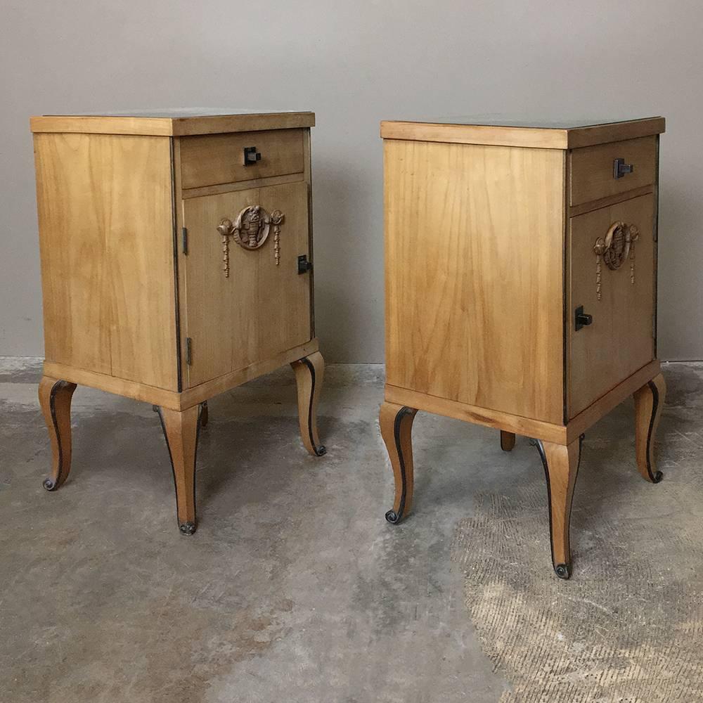 Pair of French Mid-Century Fruitwood Nightstands 3