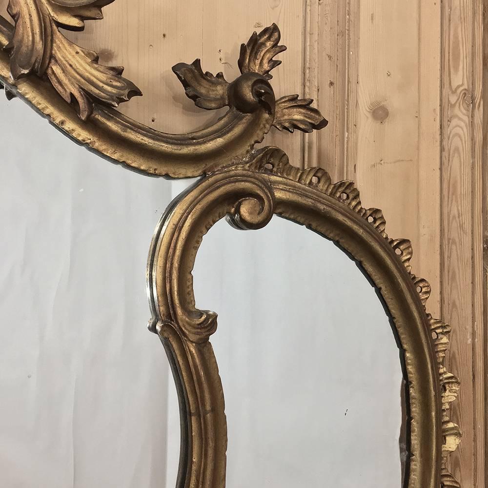 Antique Italian Baroque Giltwood Mirror 3