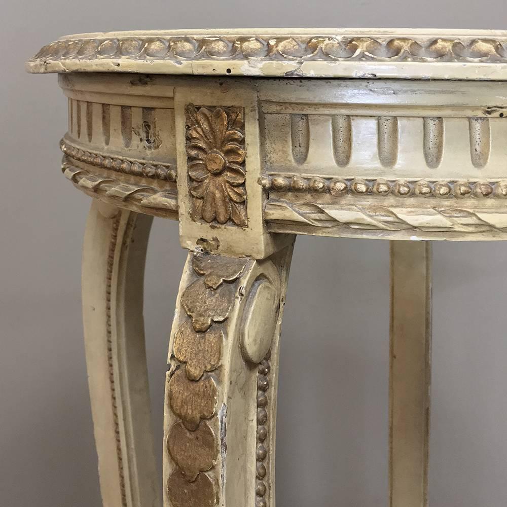 Hand-Crafted Pair of 19th Century Italian Neoclassical Painted Pedestals