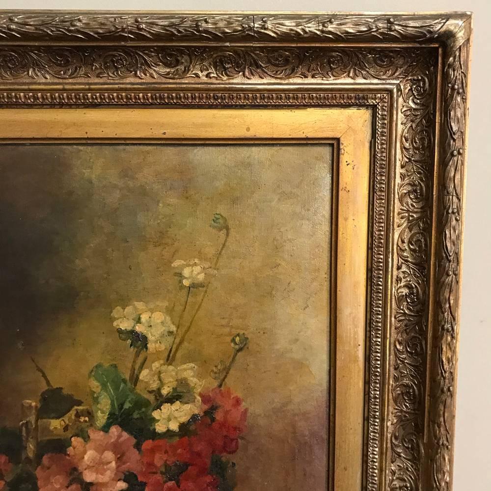 19th Century Framed Oil Painting on Canvas In Good Condition In Dallas, TX