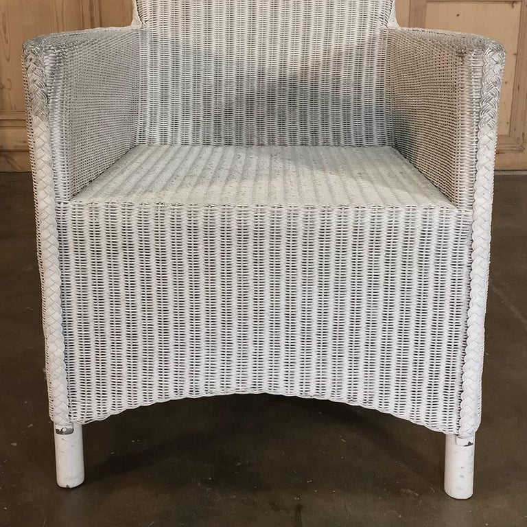 Set of Four Antique Lloyd Loom Wicker Armchairs at 1stDibs
