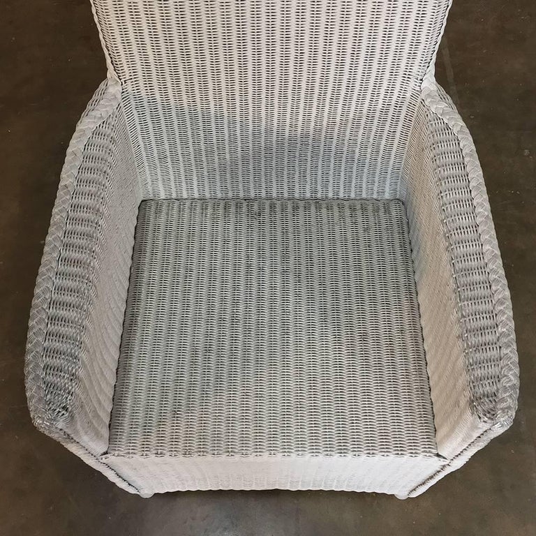 Set of Four Antique Lloyd Loom Wicker Armchairs at 1stDibs