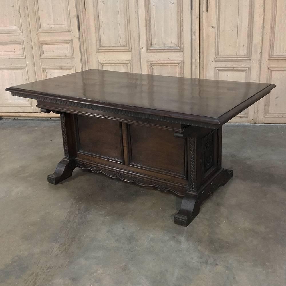 Antique Italian Neoclassical Walnut Executive Desk, Table 4