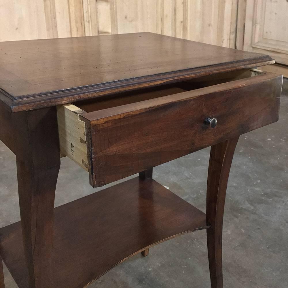 Hand-Crafted Pair of Mid-Century Directoire End Tables or Nightstands