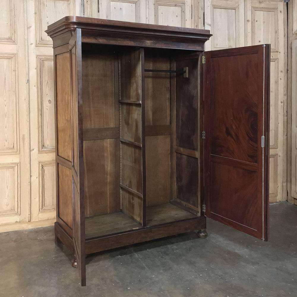 Mid-19th Century 19th Century French Louis Philippe Mahogany Armoire