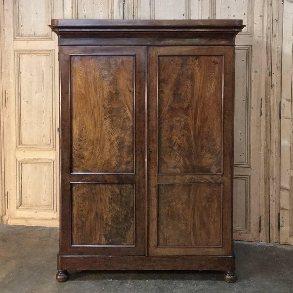 19th Century French Louis Philippe Mahogany Armoire 1
