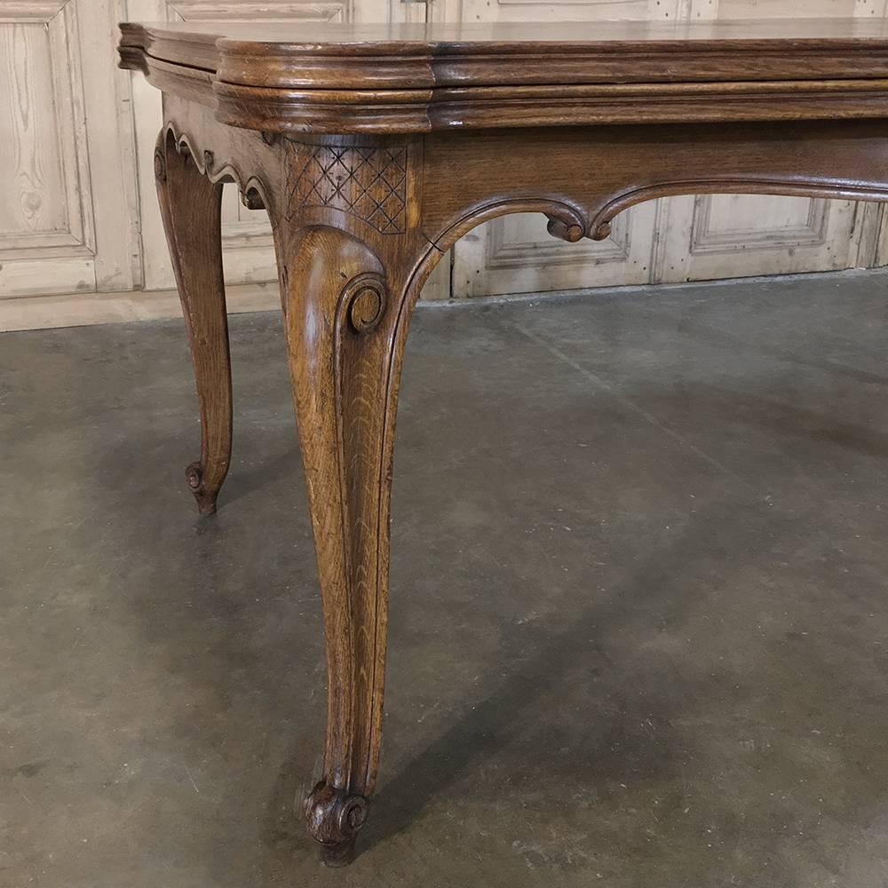 Hand-Crafted Antique Country French Draw-Leaf Dining Table