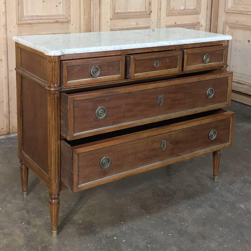 19th Century French Directoire Mahogany Marble-Top Commode 1