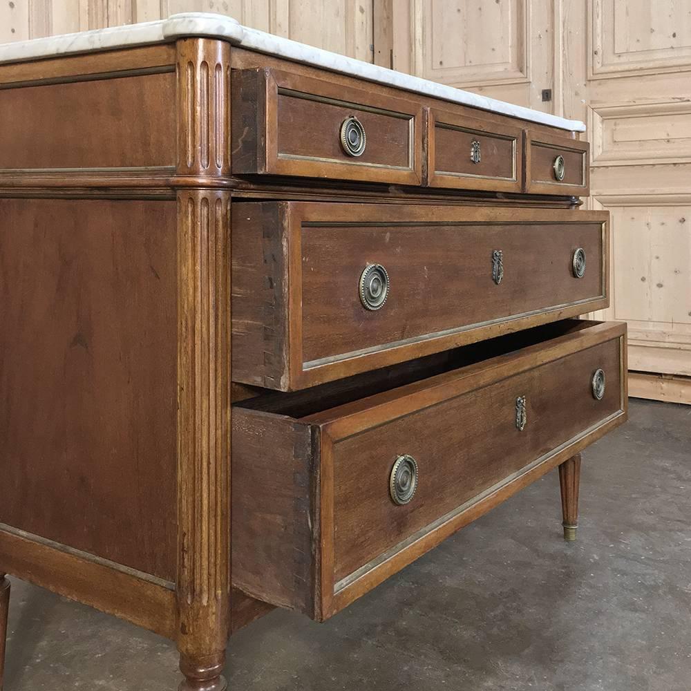 19th Century French Directoire Mahogany Marble-Top Commode 2