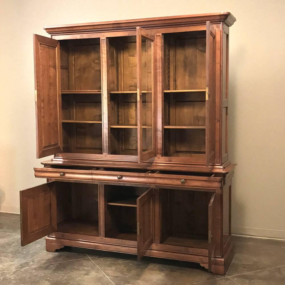 Hand-Crafted Antique French Louis Philippe Cherrywood Bookcase