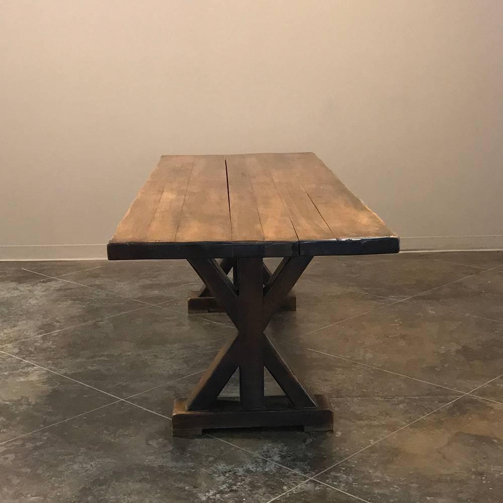 french trestle dining table