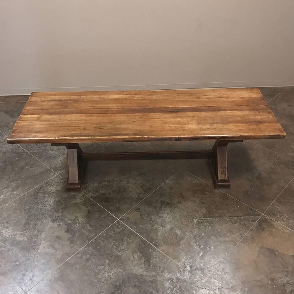 Hardwood Antique Rustic Country French Trestle Table