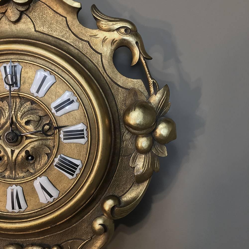 19th Century Swedish Giltwood Wall Clock - Cartel 2