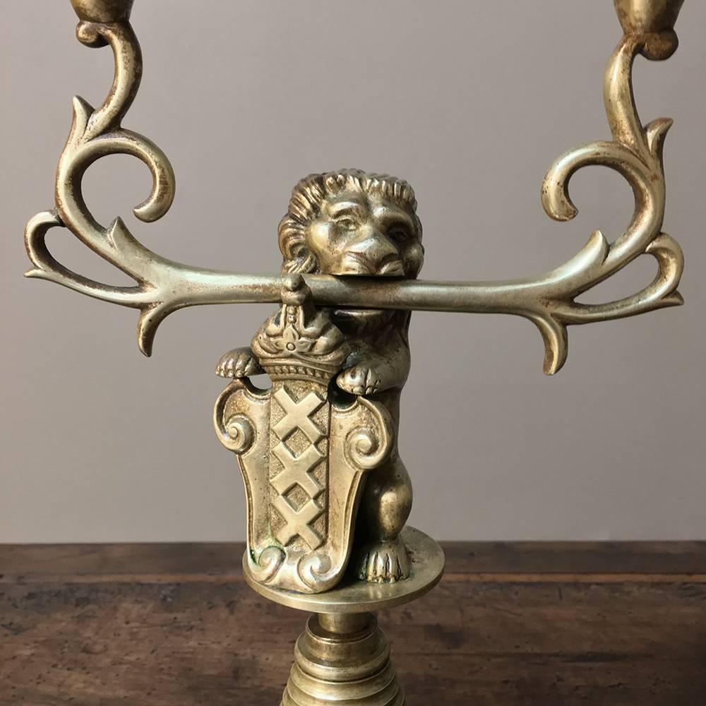 Set of Three Early 19th Century English Bronze Candelabra In Good Condition In Dallas, TX