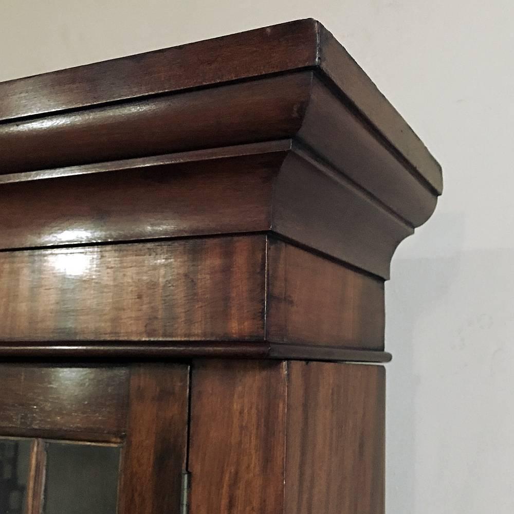 19th Century English Mahogany Triple Bookcase 2