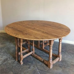 Early 19th Century, Rustic Solid Stripped Pine Gateleg Drop Leaf Table