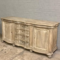 19th Century Country French Stripped Oak Buffet